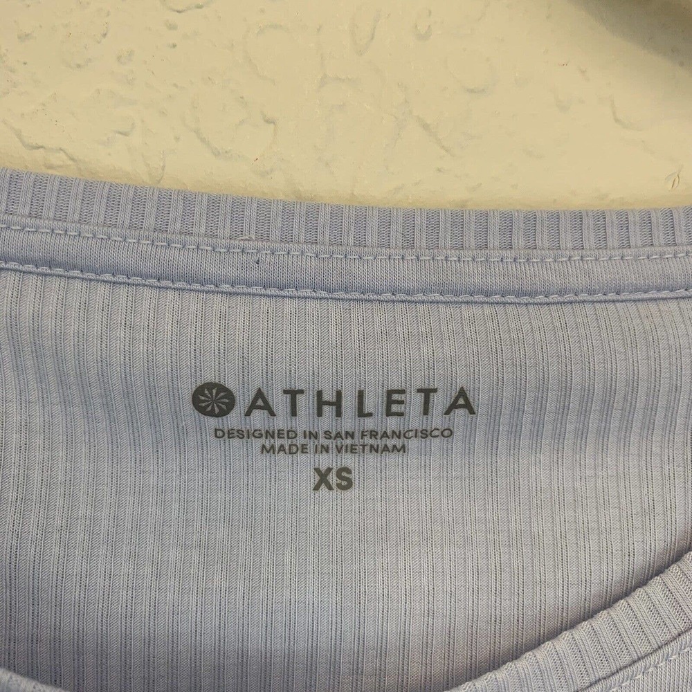 Athleta Semi Fit Long Sleeve Top Tie Detail‎ Blue Yoga Womens XS - Picture 6 of 7